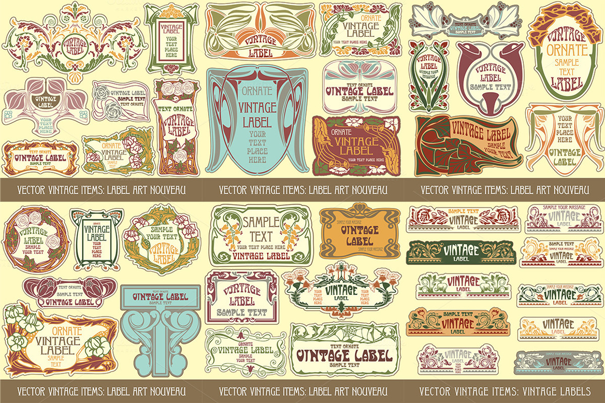 Label Art Nouveau - mega set, a Decorative Illustration by Stanislav Kharchevskyi (Photo 11 of 12)