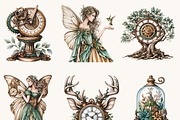 Steampunk Forest Clipart Bundle, a Seasonal Illustration by BusyDaydesign (Thumbnail 5 of 9)
