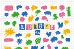 Hand-Drawn Colorful Speech Bubbles, an Object Graphic by Anada Arty