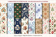Christmas Watercolor Seamless Papers, a Pattern Graphic by XPERTDESIGNER (Thumbnail 11 of 12)