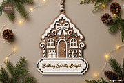 Gingerbread Houses Ornament Bundle, a Decorative Illustration by svgocean (Thumbnail 10 of 13)