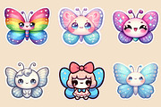 Kawaii Butterfly Stickers Bundle, an Illustration by Creative Art (Thumbnail 3 of 7)