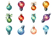 Watercolor Christmas Lights Clipart, a Graphic by CitraGraphics (Thumbnail 4 of 4)