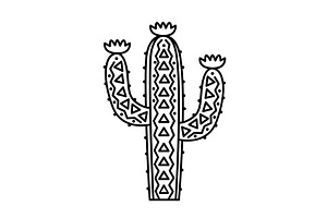 Cactus art icon. Cactus with, an Object Illustration by Toltemara