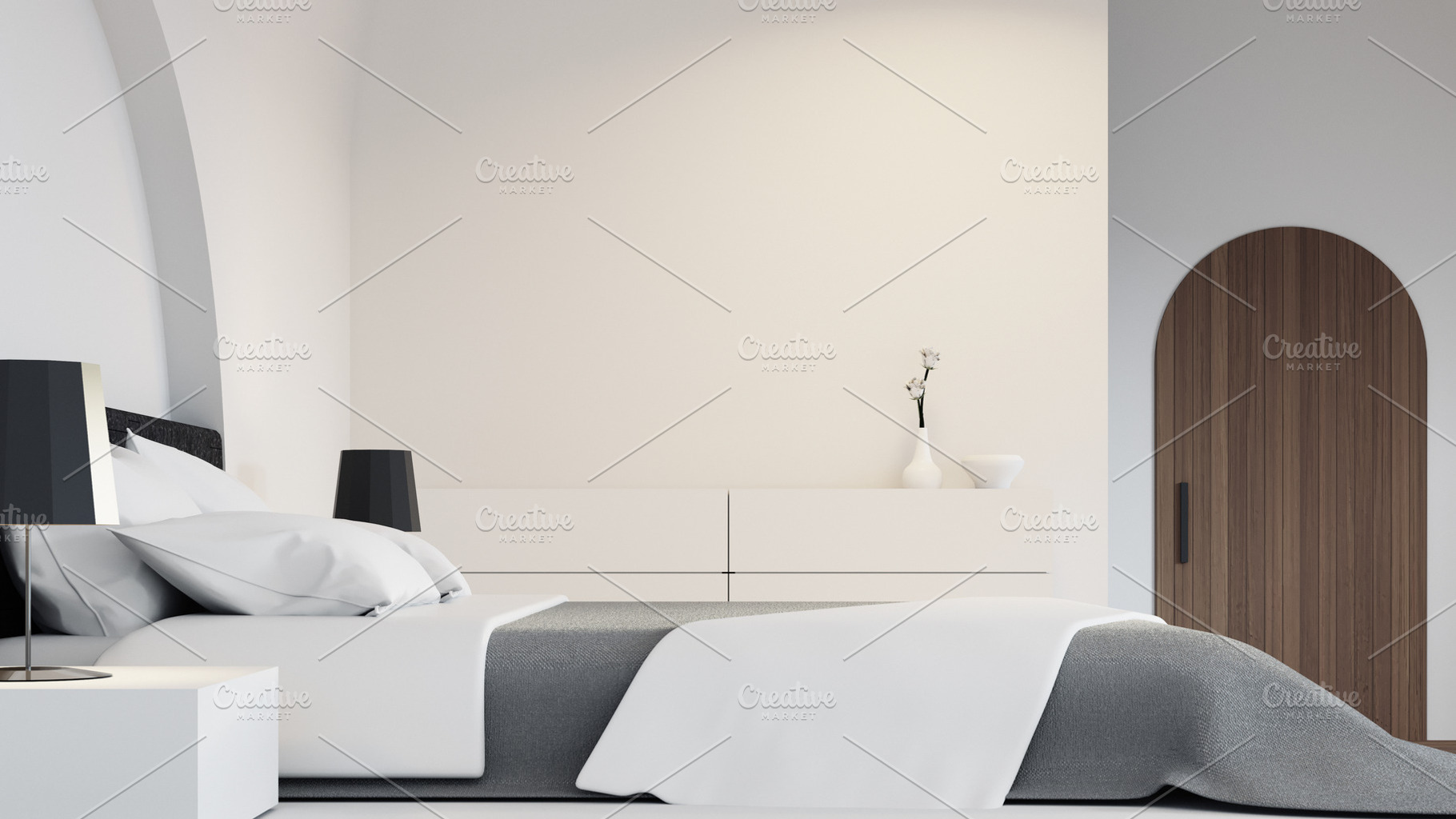 White bedroom luxury modern style, an Architecture Photo by TONTECTONIX