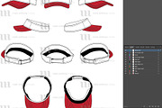 Visor Hat - Vector Template Mockup, a Hat Mockup by Mark Anthony Media (Thumbnail 4 of 4)