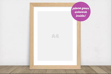 Frame Mockup on the Wooden Floor