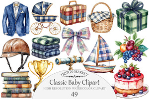 Watercolor Classic Baby Clipart, an Illustration by Design Market