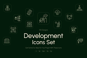 Development Icon Art Set, an Outline Icon by Prosymbols