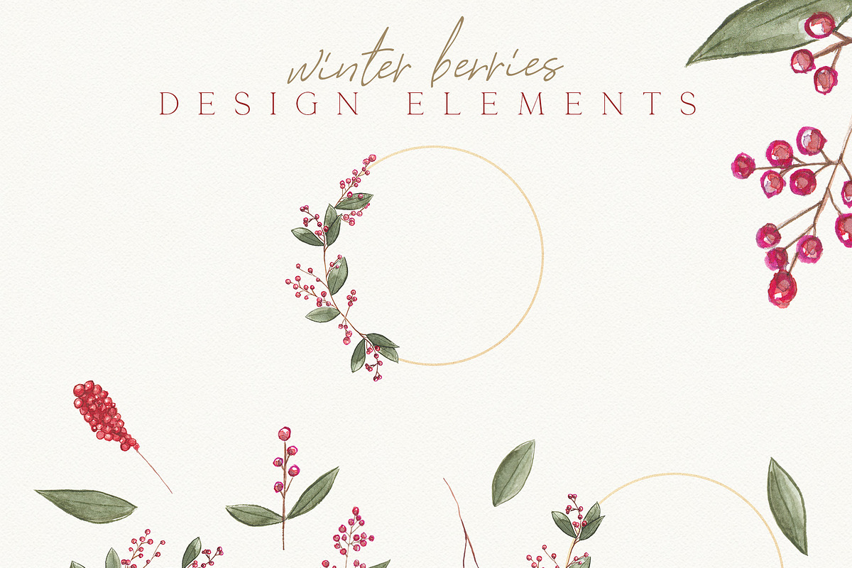 Christmas Watercolor Festive Clipart, an Animal Illustration by January Bloom (Photo 30 of 32)