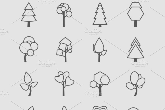 Outlined Tree Icons