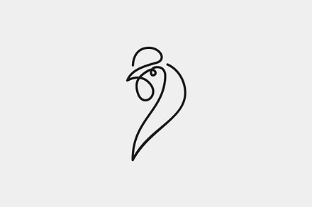 Abstract Creative Line Art Rooster