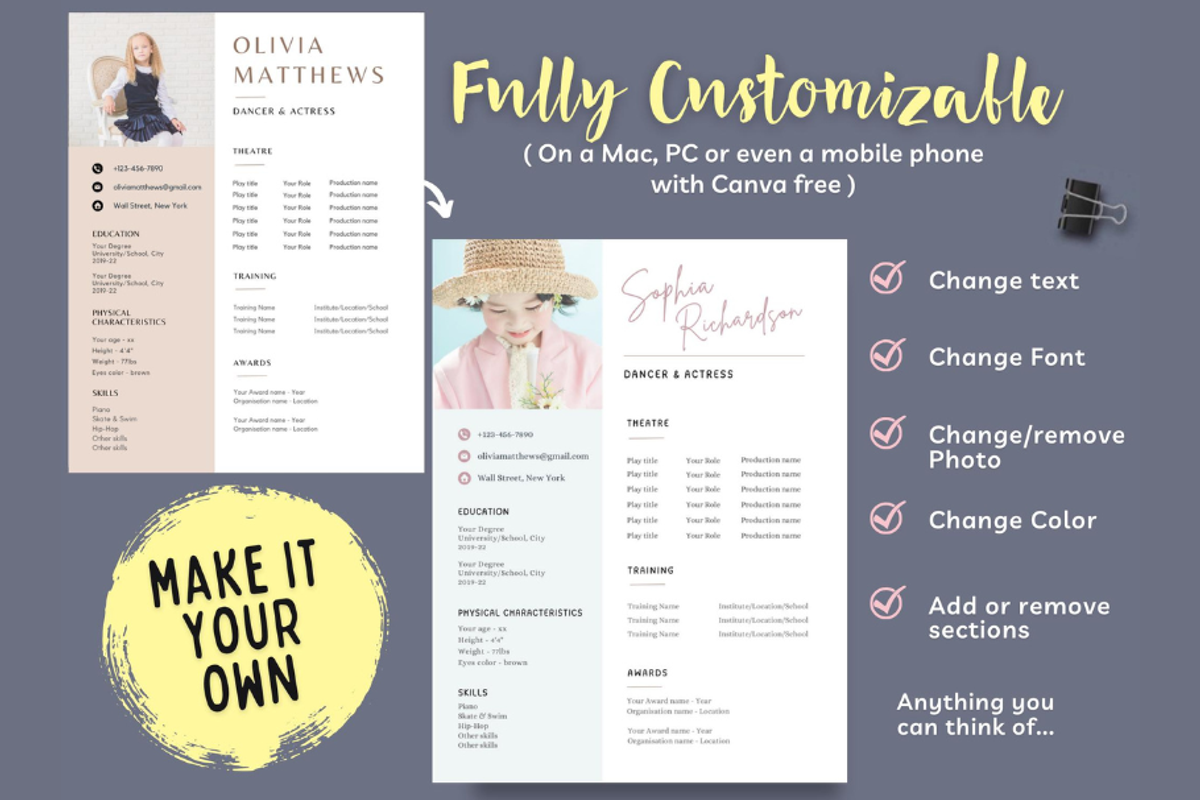 Child Actor Bundle Resume template, a Resume Template by Climbwithelevator (Photo 9 of 10)