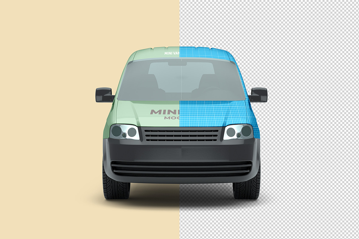 Mini Van Mockup - 6 views, an Advertising Mockup by Illusiongraphic (Photo 9 of 20)