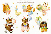 Birthday party. Cute forest animals., an Animal Illustration by babenkoirusa (Thumbnail 2 of 22)