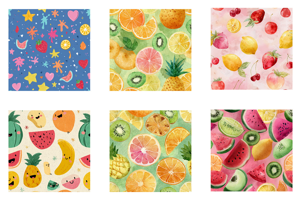 Summer Fruity Fun Seamless Pattern, a Pattern Graphic by CreationArt (Photo 2 of 7)