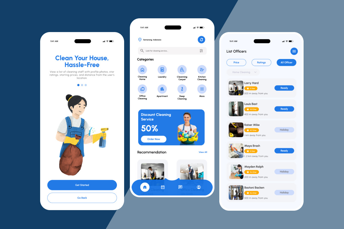 Cleanshi – Home Cleaning UI App, an App Template by productype1 (Photo 4 of 5)