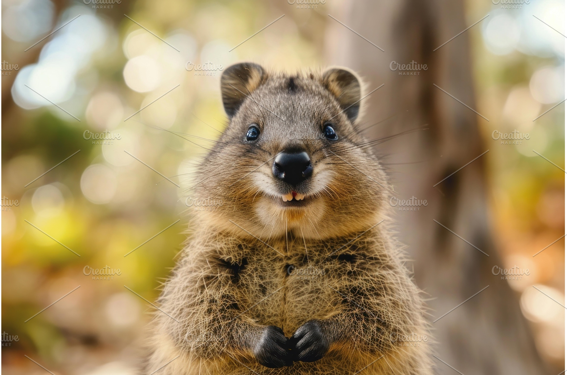 Curious quokka smiling in natural, an Animal Photo by Ylivdesign