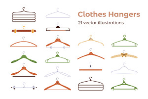 Clothes hangers with hooks set, an Object Illustration by Good Studio