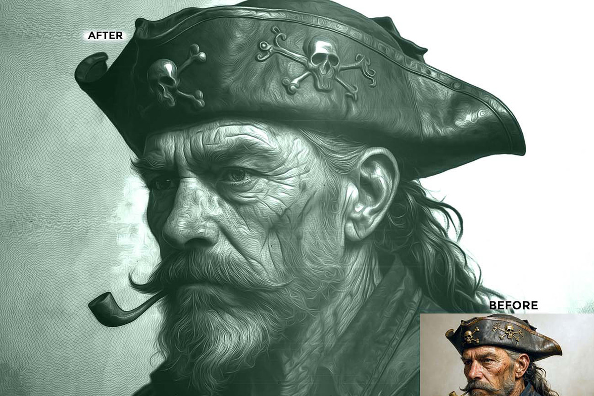 Steel Plate Portrait FX Ps Action, an Action Add-On by Studio Retouch (Photo 4 of 10)