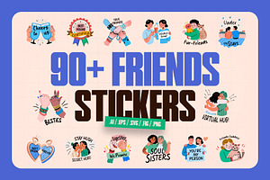 Friends Stickers Pack, an Emoji Icon by Prosymbols