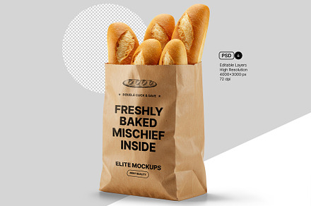 Bakery Paper Bag Mockups Set