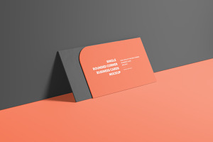 Single Rounded Business Card Mockup