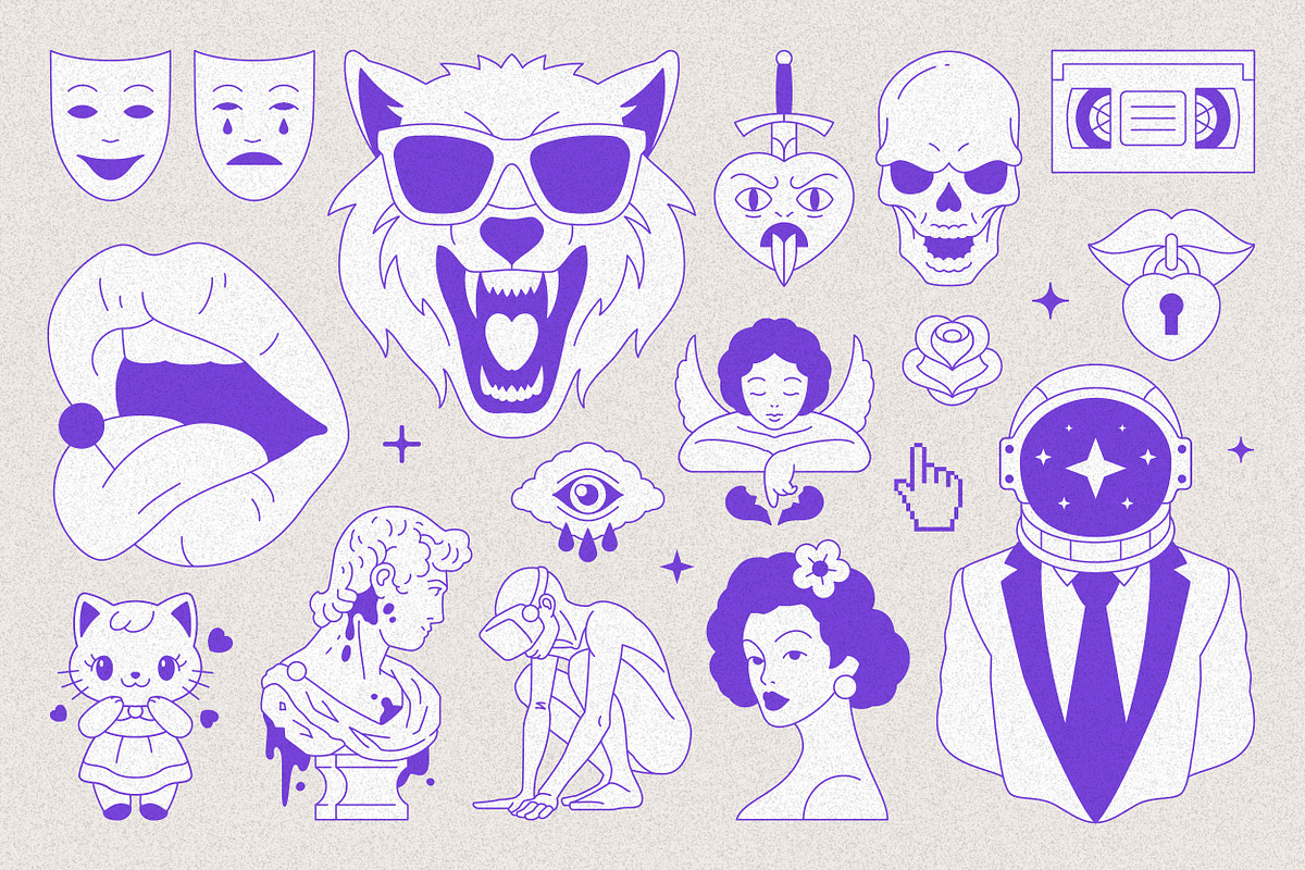 Y2K Illustrations and Elements Set, a Graphic by Vasya Kobelev (Photo 5 of 16)