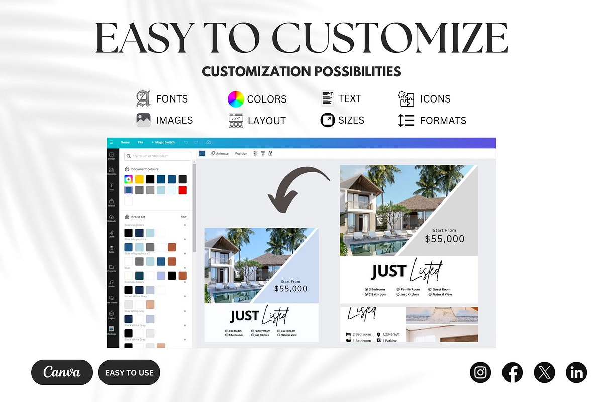 900+ Real Estate Just Listed Canva, a Social Media Template by Studioxhq (Photo 4 of 7)