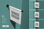 Flag Sign Store Mockup, an Advertising Mockup by DSNA Mockup (Thumbnail 1 of 5)