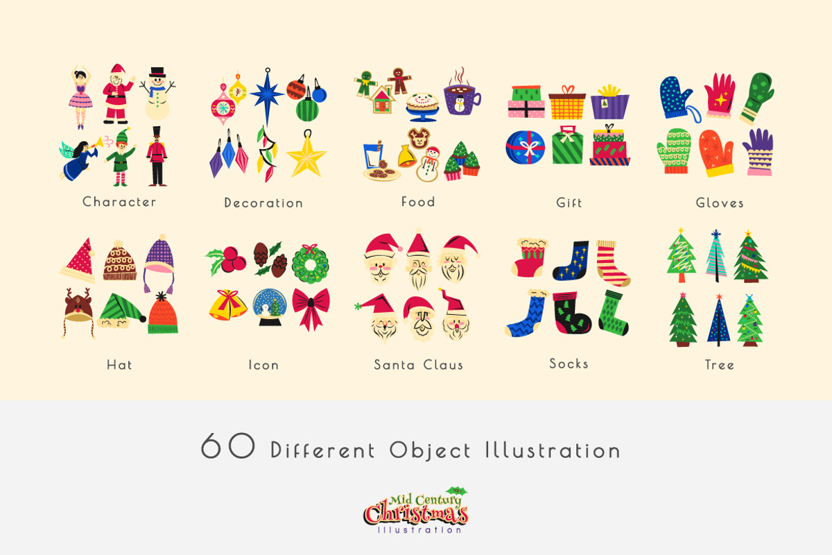 Mid Century Christmas Vol.1, an Object Graphic by Bewalrus Studio (Photo 3 of 7)