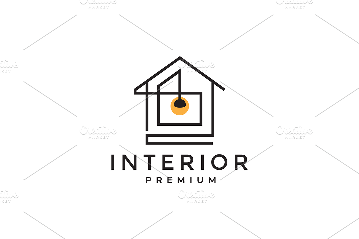 house interior line minimalist logo, a Branding & Logo Template by devastd