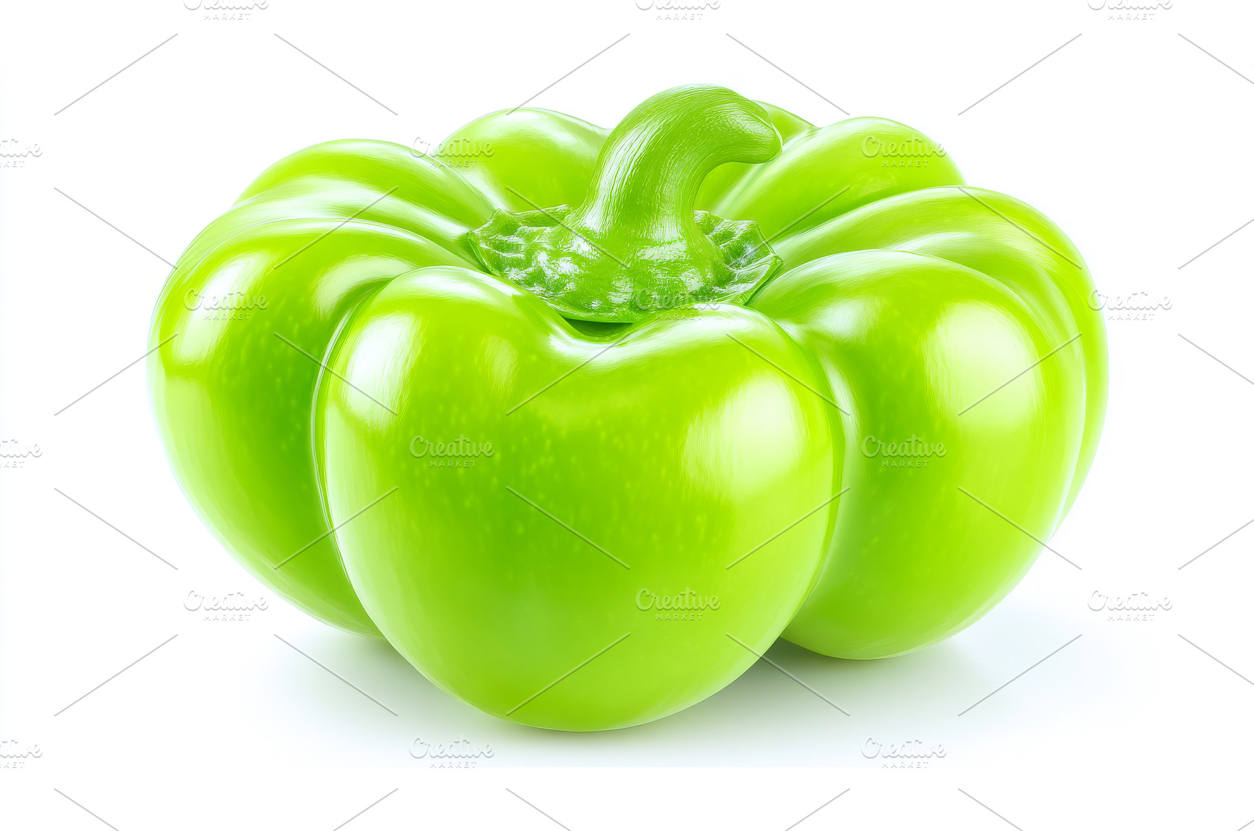 A green bell pepper is set against a, a Background Photo by ZinetroN