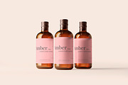 Amber Glass Bottle Mockups, a Cups & Container Mockup by pmvch (Thumbnail 6 of 10)