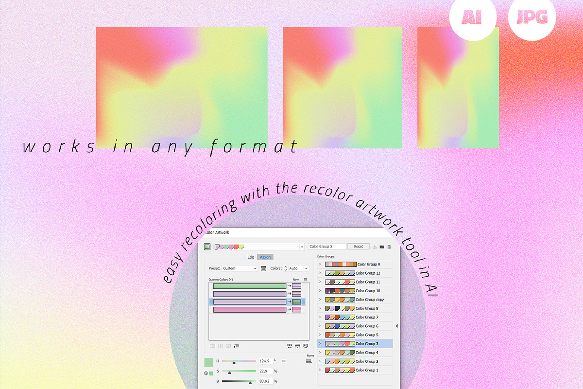 Escapism Vector Grainy Gradient Set, a Texture Graphic by angelainthefields (Photo 6 of 6)