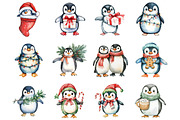Christmas Penguin Clipart, a Graphic by CitraGraphics (Thumbnail 2 of 4)
