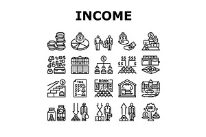income distribution wealth icons set, an Object Illustration by pikepicture