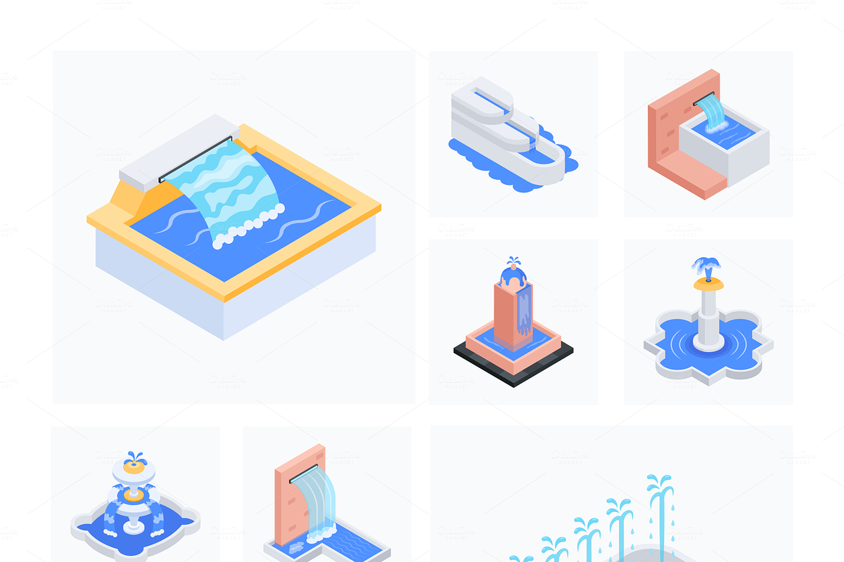 Animated Isometric Fountain Icons, a Duotone Icon by Vectors Market (Photo 7 of 9)