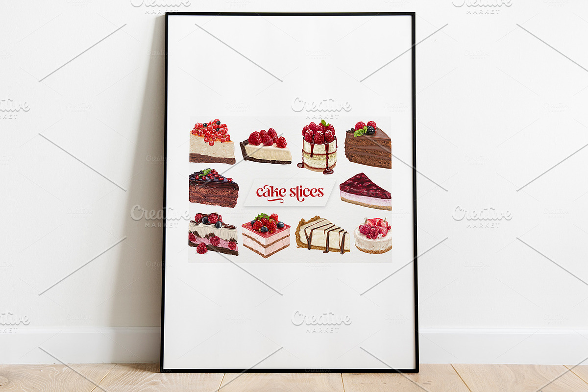Cake slices VECTOR. 20 illustrations, a Food Illustration by Natalka Dmitrova art (Photo 5 of 15)