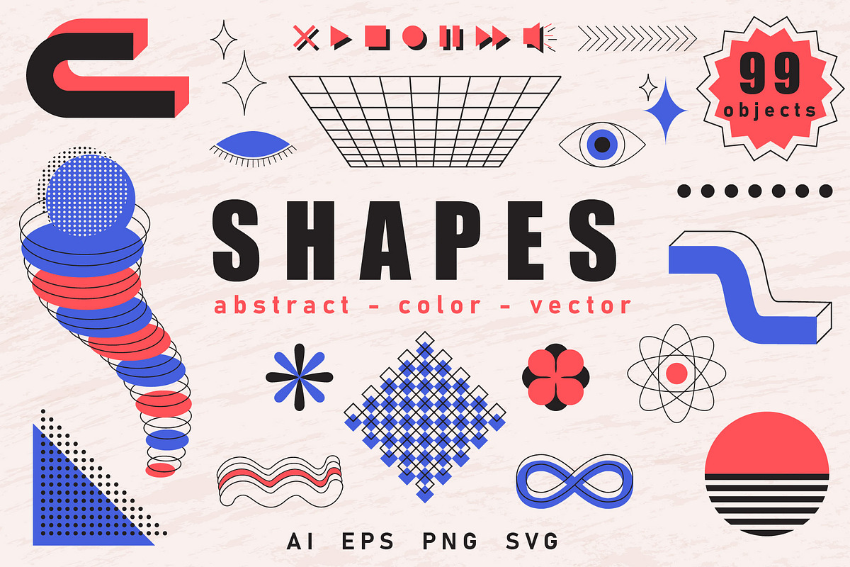 99 abstract vector shapes, an Object Graphic by Valeria Soloveva (Photo 1 of 5)