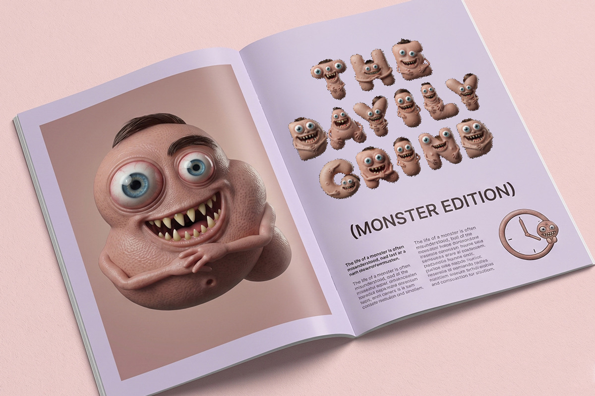 Gobble Monster Font, a Sans Serif Font by Handmadefont (Photo 6 of 12)
