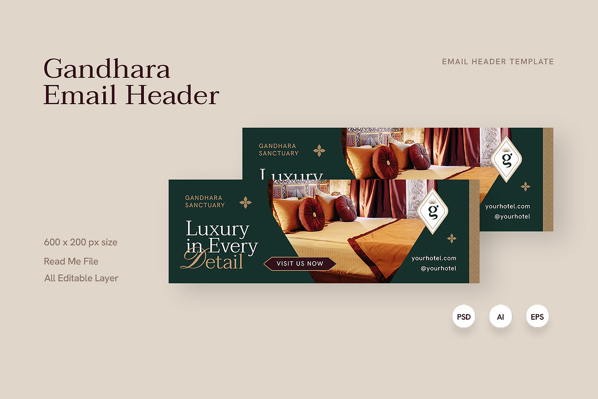 Gandhara Sanctuary - Email Header, a Marketing Template by Fannan Studio (Photo 3 of 3)