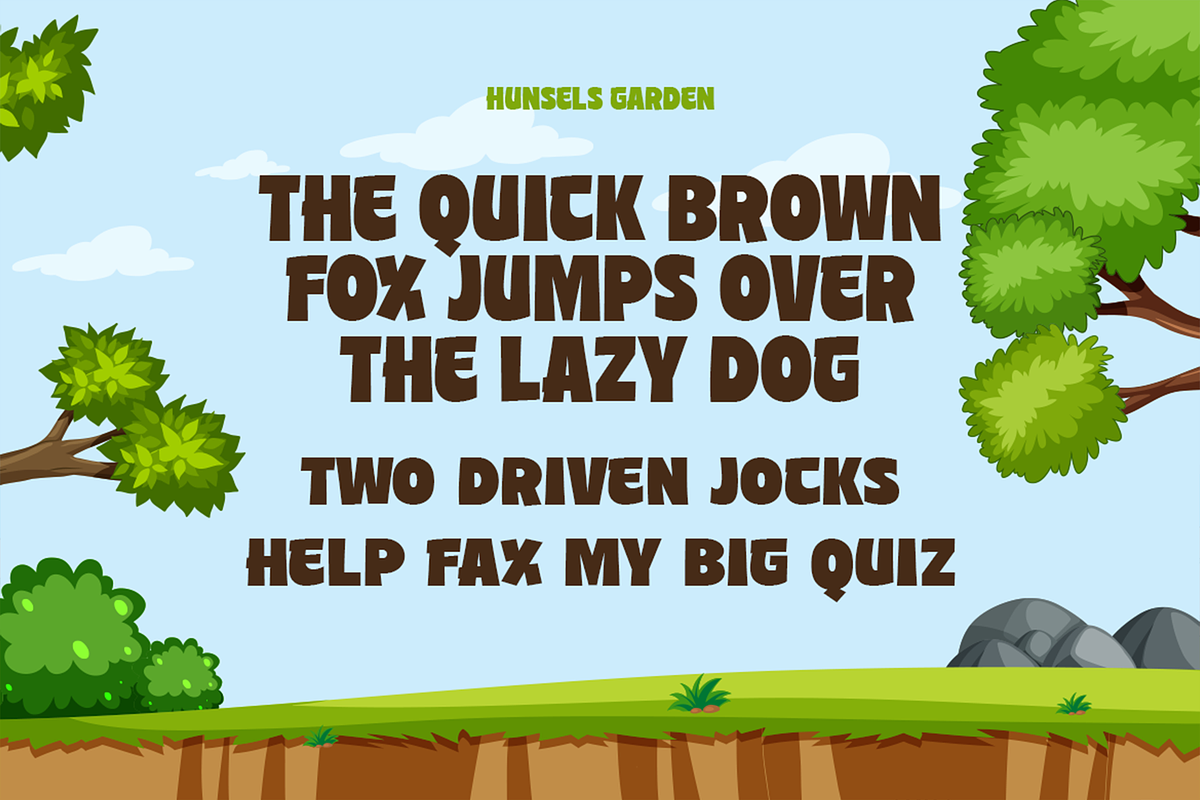 Hunsels Garden – A Playful Fonts, a Sans Serif Font by Konstantine Studio (Photo 2 of 3)