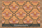 Moths & Vines Seamless Pattern, an Animal Illustration by Johanna V. Creative (Thumbnail 3 of 4)