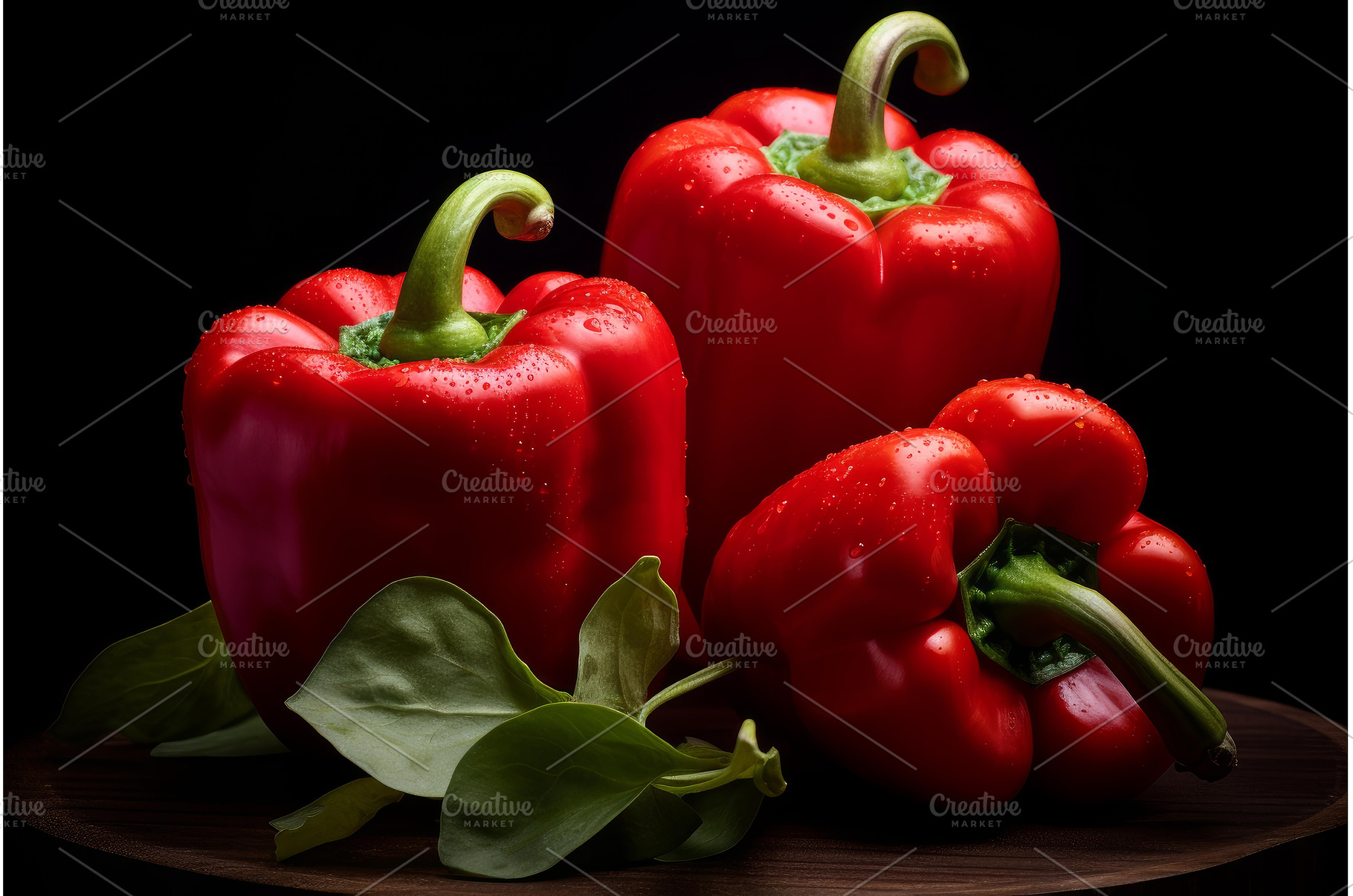 Red bells peppers. Generate Ai, a Food & Drink Photo by Ylivdesign
