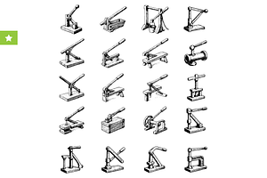 Vintage Press Tools Collection, an Object Graphic by RT Studio