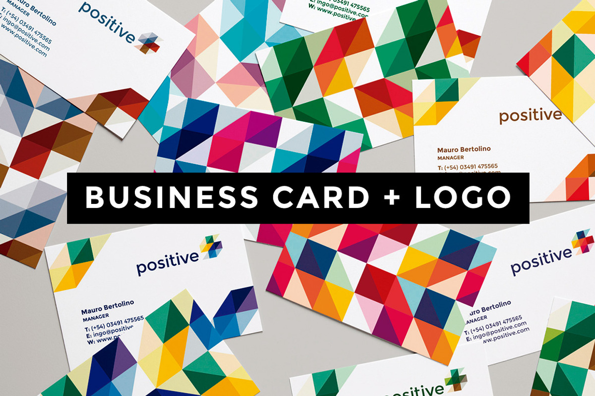 Business Card + Positive Logo, a Business Card Template by Mauro Bertolino (Photo 1 of 2)