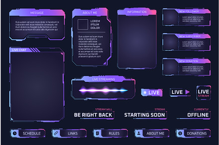 Game stream panels. Twitch streaming, a Graphic by Stock-Smart-Start