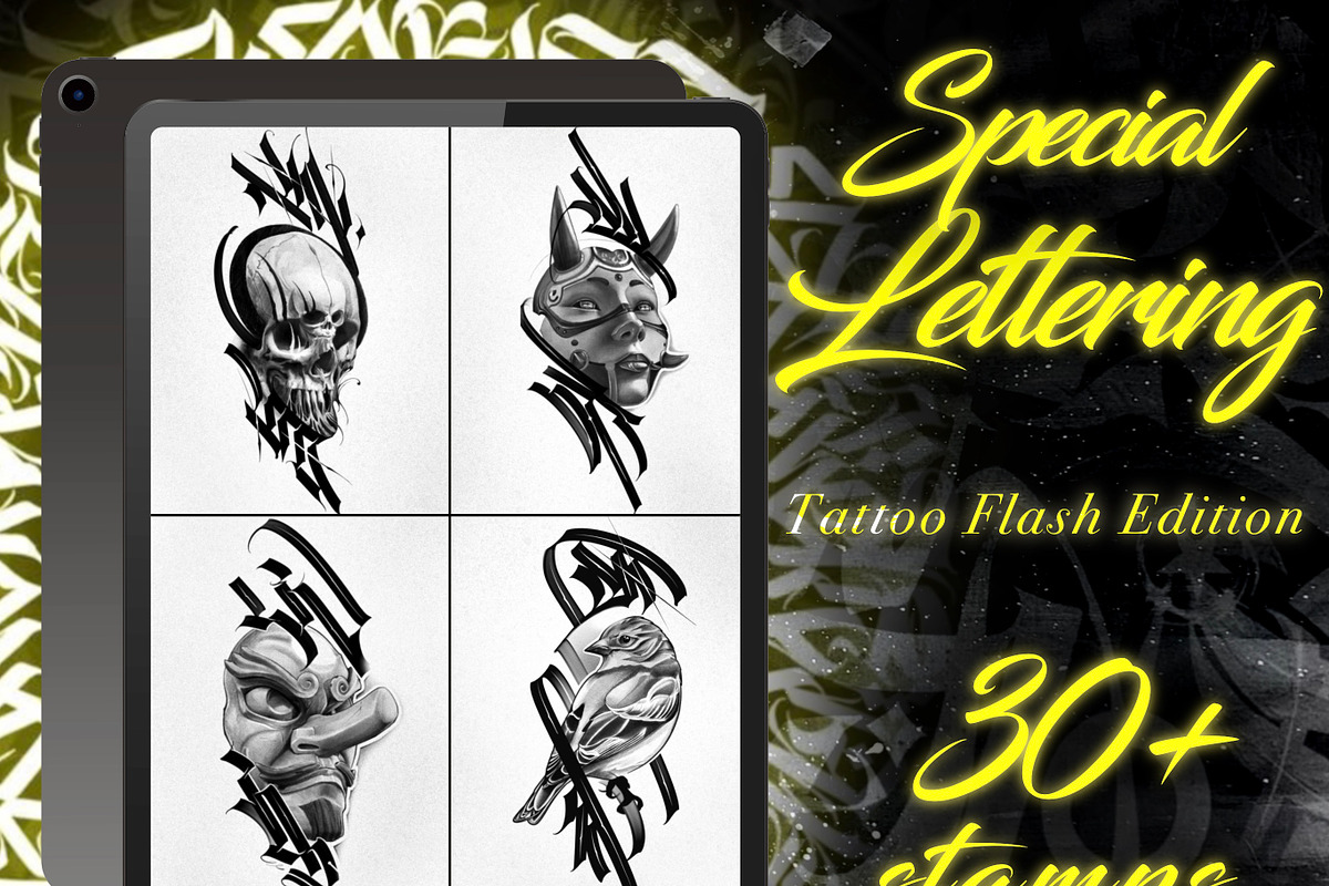 Special Lettering tattoo bundle, a Brush Add-On by ProcreateInk (Photo 1 of 10)