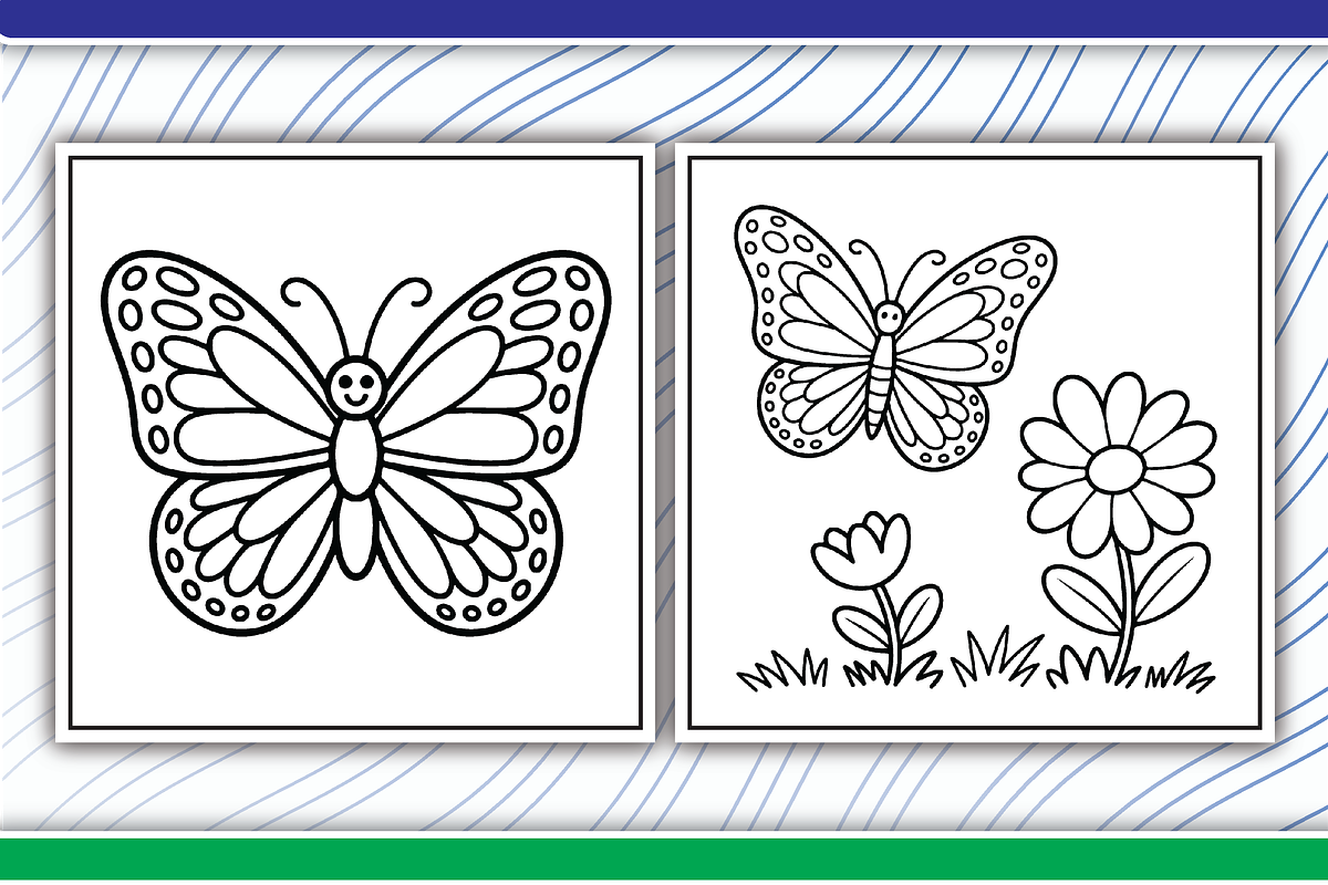 Butterfly Coloring Pages, an Illustration by LightExpress (Photo 3 of 5)